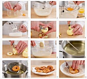 Steps for making apple fritters