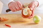Peeling onions