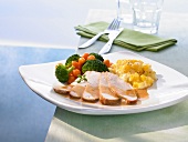 Turkey breast with broccoli and potatoes
