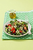 Garden salad with strawberries and feta