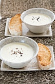 Blue cheese soup with biltong