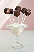 Cake pops with chocolate icing