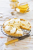 Banana pie with Golden Syrup, sliced