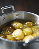 New potatoes being cooked
