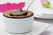 Warm chocolate pudding with a liquid core