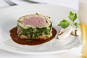 Veal fillet wrapped in white sausage