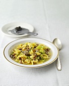 Pasta e fagioli tartufata (pasta and bean soup with truffles)