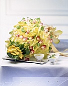 Lettuce and vegetables bouquet for a buffet