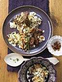 Duck breast strips with creamy chanterelle mushrooms