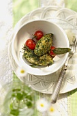 Gnocchi agli spinaci (spinach gnocchi with cherry tomatoes)