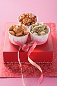 Nuts as a gift (Tandoori cashew nuts, wasabi nuts and chilli almonds)