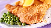 Fish, chips and peas