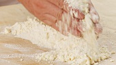 Butter and flour being mixed
