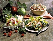 Waldorf Salad on Lettuce; Potato Salad; Banana Split