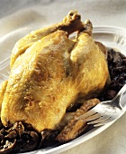 Whole Roasted Chicken with Mushroom Sauce