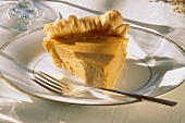 A Slice of Pumpkin Pie on a Plate