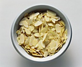 Almond Flakes in a White Bowl