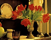 Red Tulips in a Vase