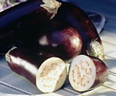 Eggplant Still Life; One Eggplant Cut in Half