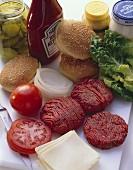 Still Life; Ingredients for Making Cheeseburgers