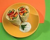 Hummus and Vegetable Roll Up; Sauce