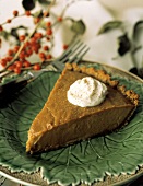 A Slice of Pumpkin Pie with Whipped Cream