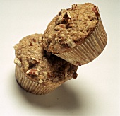 Two Whole Pecan Muffins Stacked