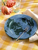 Planet Earth Plate with Fork