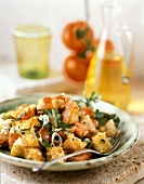 Panzanella (Bread salad with tomatoes and spring onions)