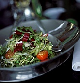 Mixed Salad in Metal Serving Bowl