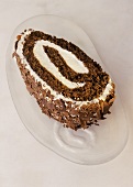 Chocolate Roll Cake with Whipped Cream