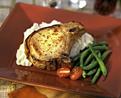 Pork Chop with Mashed Potatoes and Green Beans
