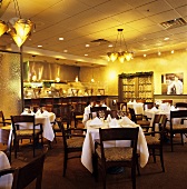 Laid tables in a restaurant