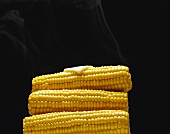 Steaming Corn on the Cob with Melted Butter
