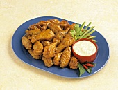 A Platter of Chicken Wings with Dip