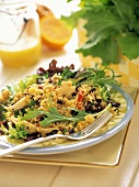 Chicken and Couscous with Arugula and Raisins