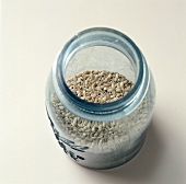 A Blue Glass Jar of Pearl Barley