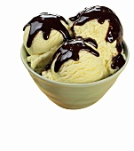 Vanilla Ice Cream with Chocolate Sauce