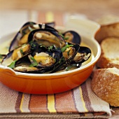 Mussels cooked in Wine and Herbs