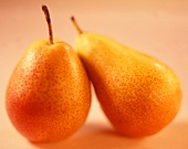Two Red Bartlett Pears