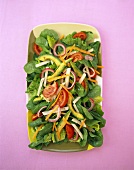 Spinach salad with avocado and tomatoes