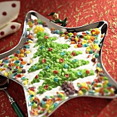 Colorful Cereal in Shape of Christmas Tree