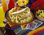 Fish Tacos with Coleslaw; Mexican Rice