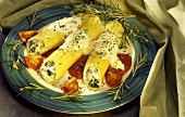 Manicotti ripieni (Pasta rolls with spinach & ricotta filling)