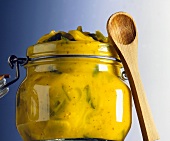 Pickled Mustard with Cucumber in a Jar
