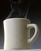 Large steaming coffee cup