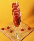 Raspberry and champagne cocktails