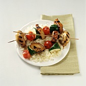 Skewered Grilled Vegetables on Couscous