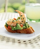 Avocado and Shrimp Bruschetta