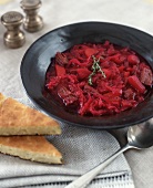 Beetroot ragout with cornbread